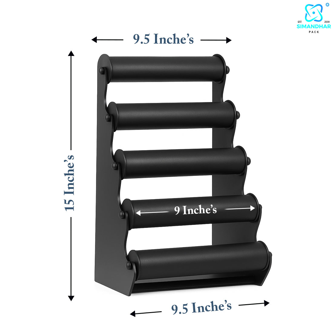Black Plastic 5 Roll Jewelry Bangle Display Stand Holder For Jewelry Storage And Jewelry Shop