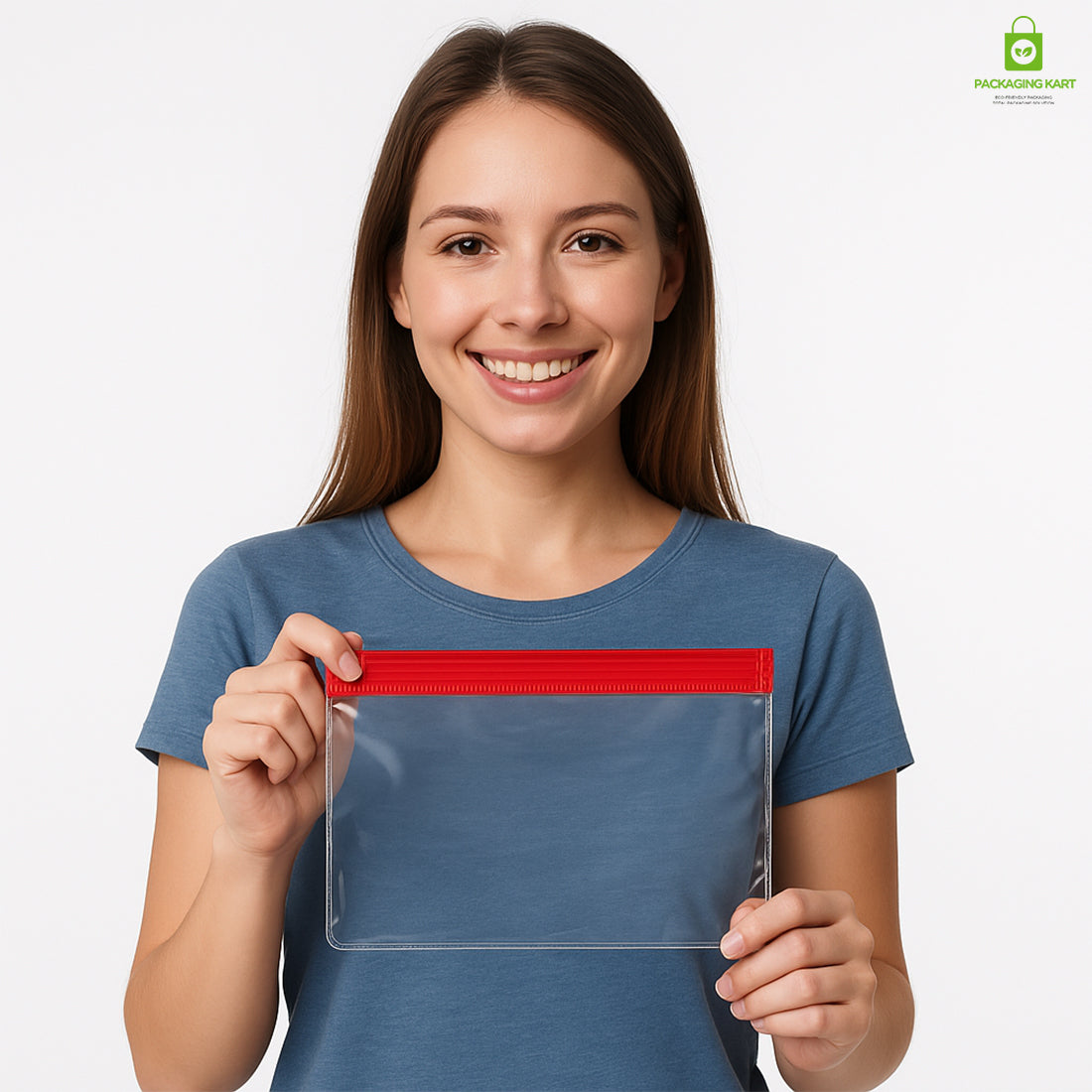 Red Clear Jewelry Pouch – Transparent Zip Bag for Earrings, Rings & Gifts