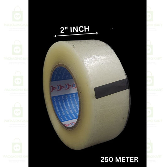 2 Inch X 250 Meters High Quality White BOPP Adhesive Tape – Durable Carton Sealing Tape Roll