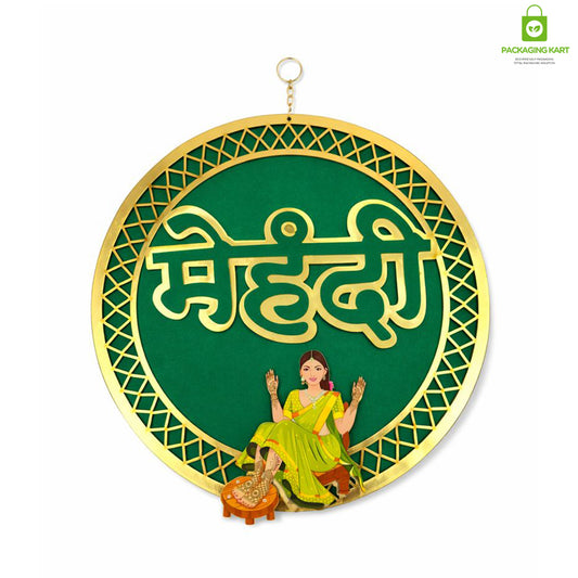 Door Board For Home Decorations - Wedding Decorations | Theme Door For Party Celebration-Mehndi, Sangeet, Photo Booth & Entrance Decor-MDF Backdrop Prop for Mehndi (Green)
