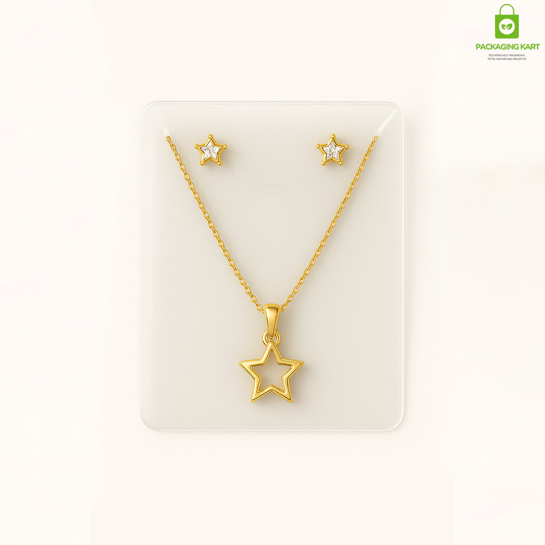 White Plastic Jewellery Set Card – Elegant Display for Fashion Jewellery
