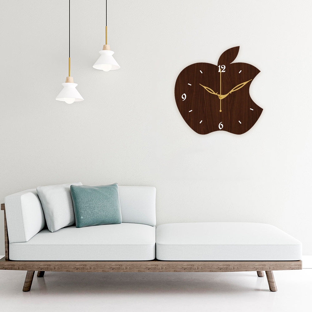 Large Wooden Analog Wall Clock – Antique Finish