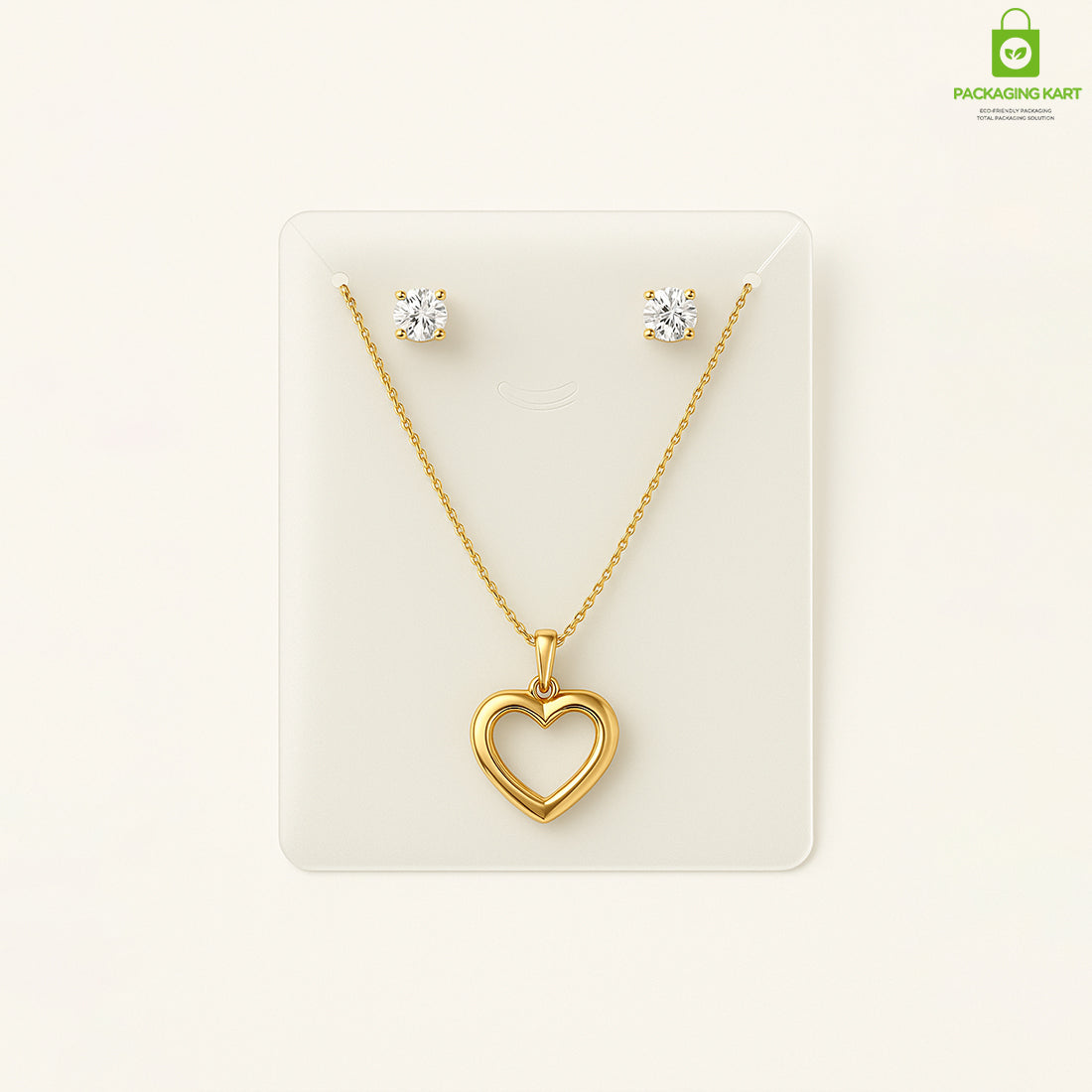 White Plastic Jewellery Set Card – Elegant Display for Fashion Jewellery