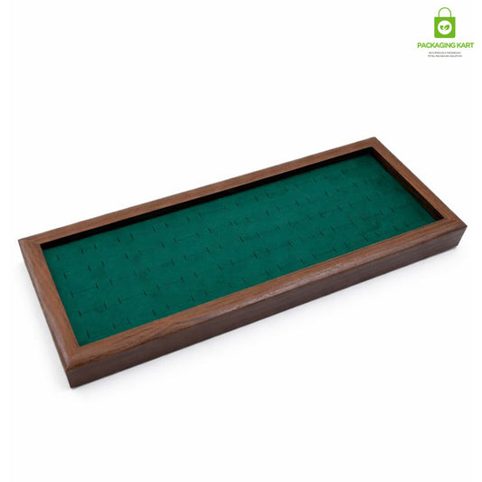 Premium Wooden Velvet Ring Tray for Jewellery Display & Storage