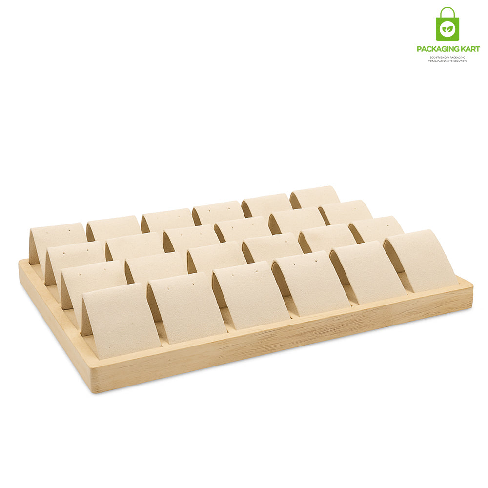 Stylish Cream Jewellery Tray for Earrings Showcase