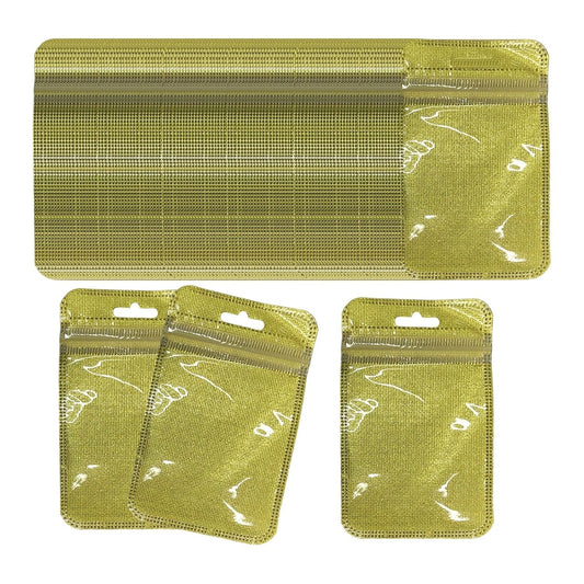 Luxury Foil Pouch Bags for Jewelry – Reusable Golden & Silver Packaging Bags