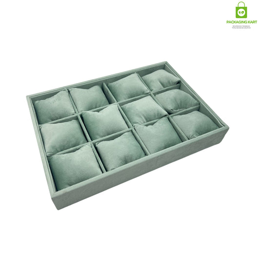 Wooden Jewellery Display Tray for Showroom Use – Watch, Kada & Bracelet (12 Slots)