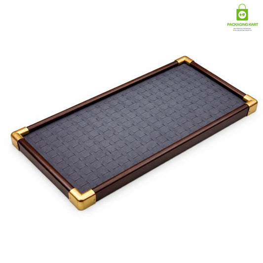 Fancy Velvet Rings Wooden Display Tray for Jewellery