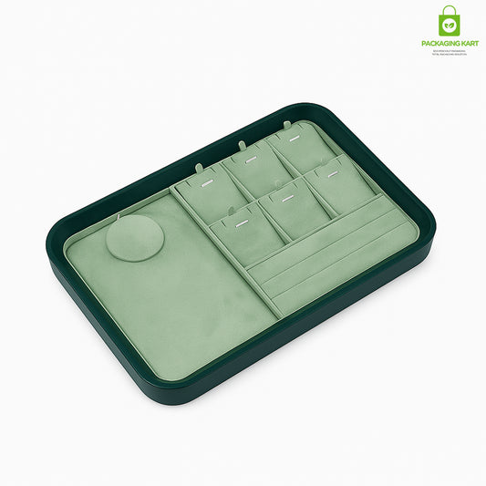 Green Necklace Display Tray | Pendant & Chain Jewellery Organizer