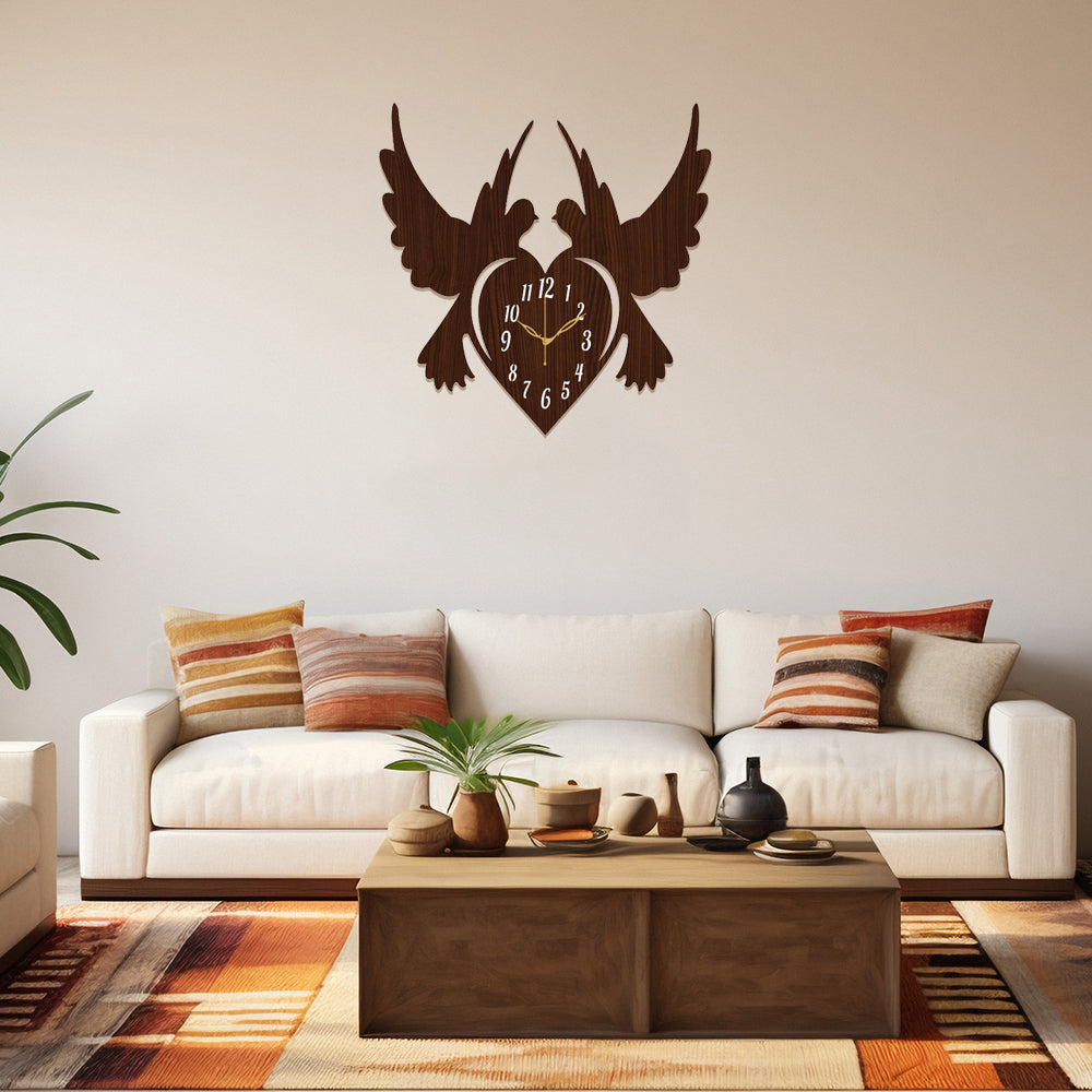 Classic Wooden Analog Wall Clock for Bedroom & Hall