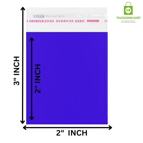2X3 Blue Colour BOPP Bags 40 Micron | Best Packaging for Earrings & Jewellery
