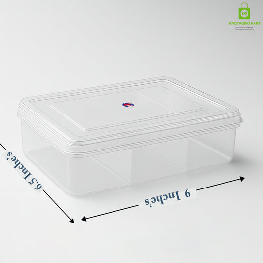 Transparent 6 Compartment Jewellery Storage Organizer – Plastic Box for Accessories