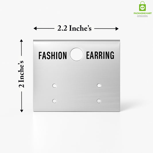 Earring Display Cards Silver Finish – Ideal for Studs, Hoops & Dangling Earrings