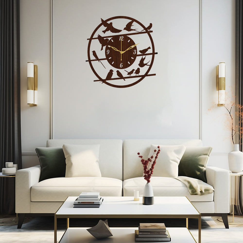 Handmade Wooden Analog Wall Clock for Elegant Walls