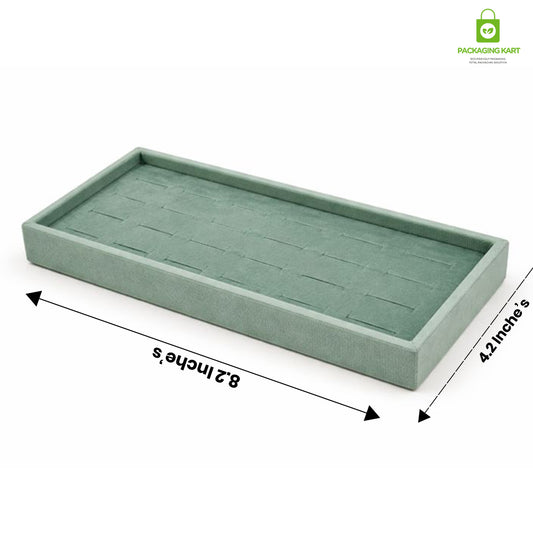 Premium Velvet Ring Display Stand with Wooden Base