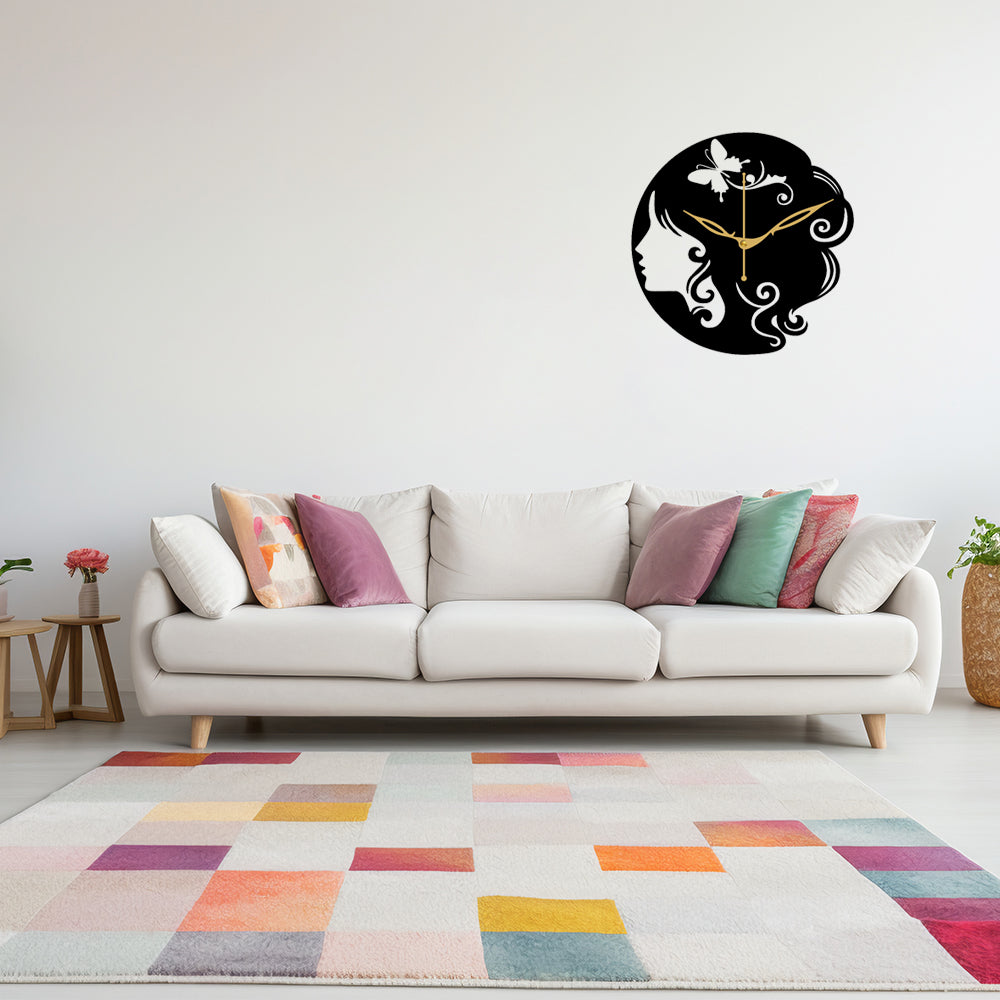 Elegant Black Decorative Wall Clock for Office