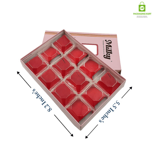 Round Red Velvet Plastic Jewellery Box for Earrings – Elegant & Durable