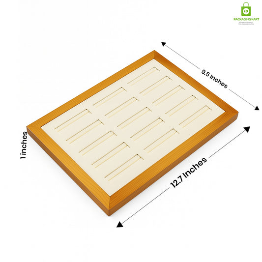 Elegant Wooden Kada Velvet Jewellery Tray – Perfect for Display