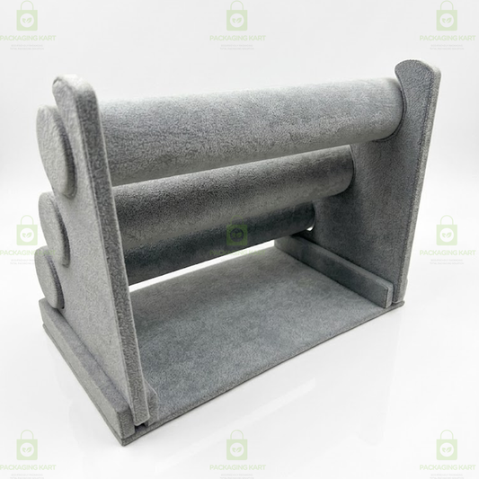 Designer Leather Velvet 3 Step Bangle Display Stand for Jewellery Shops