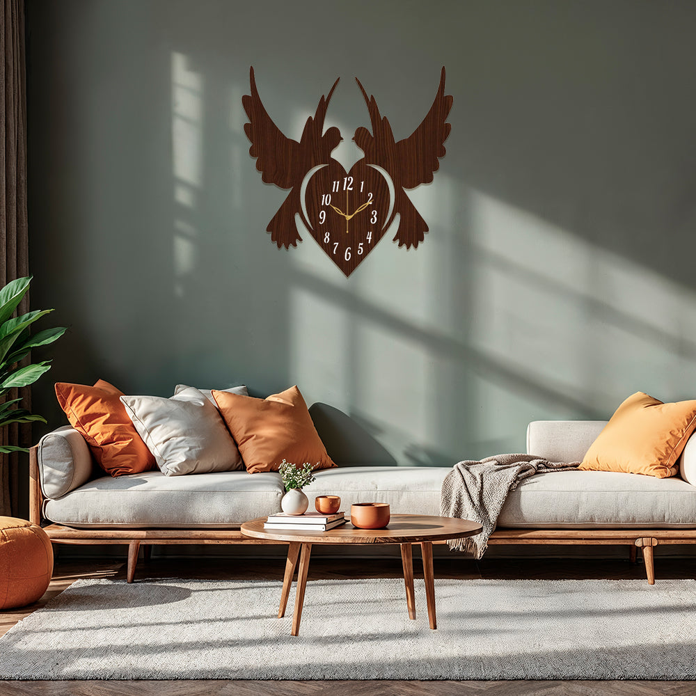 Classic Wooden Analog Wall Clock for Bedroom & Hall