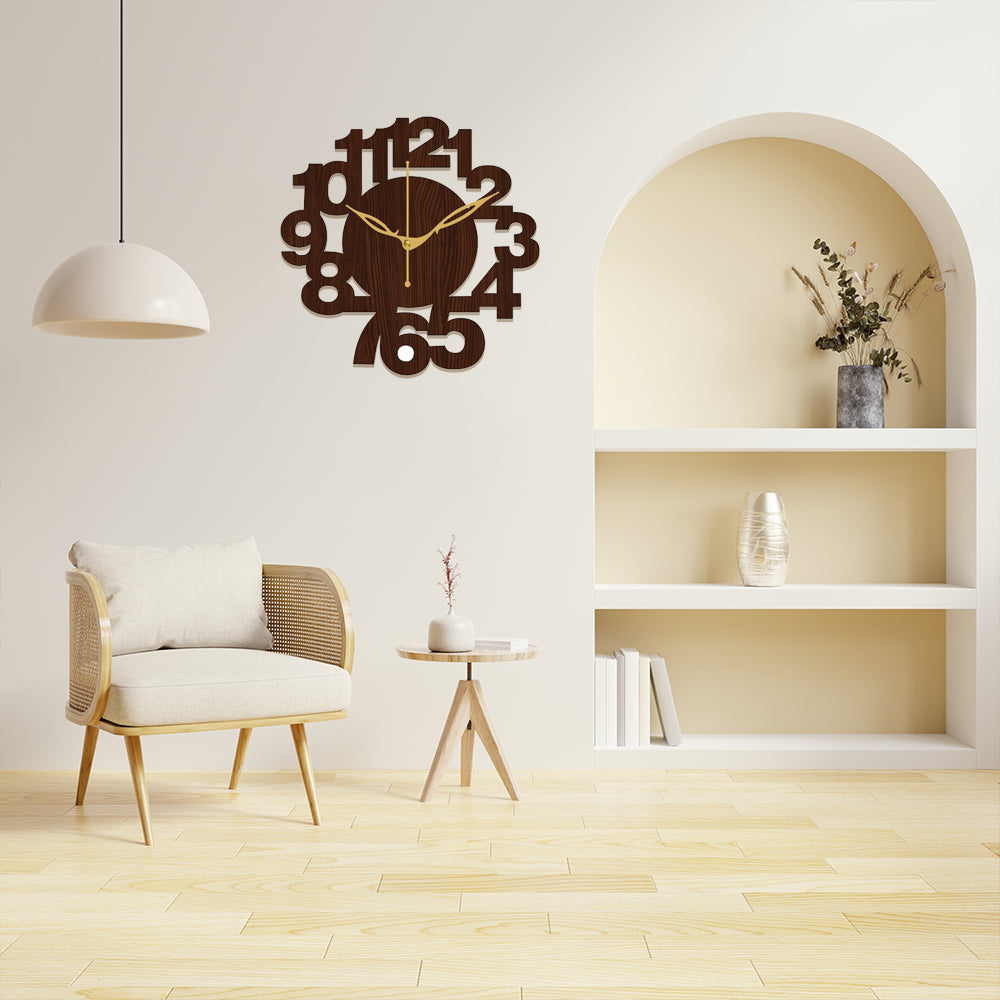 Durable Wooden Analog Wall Clock with Smooth Ticking