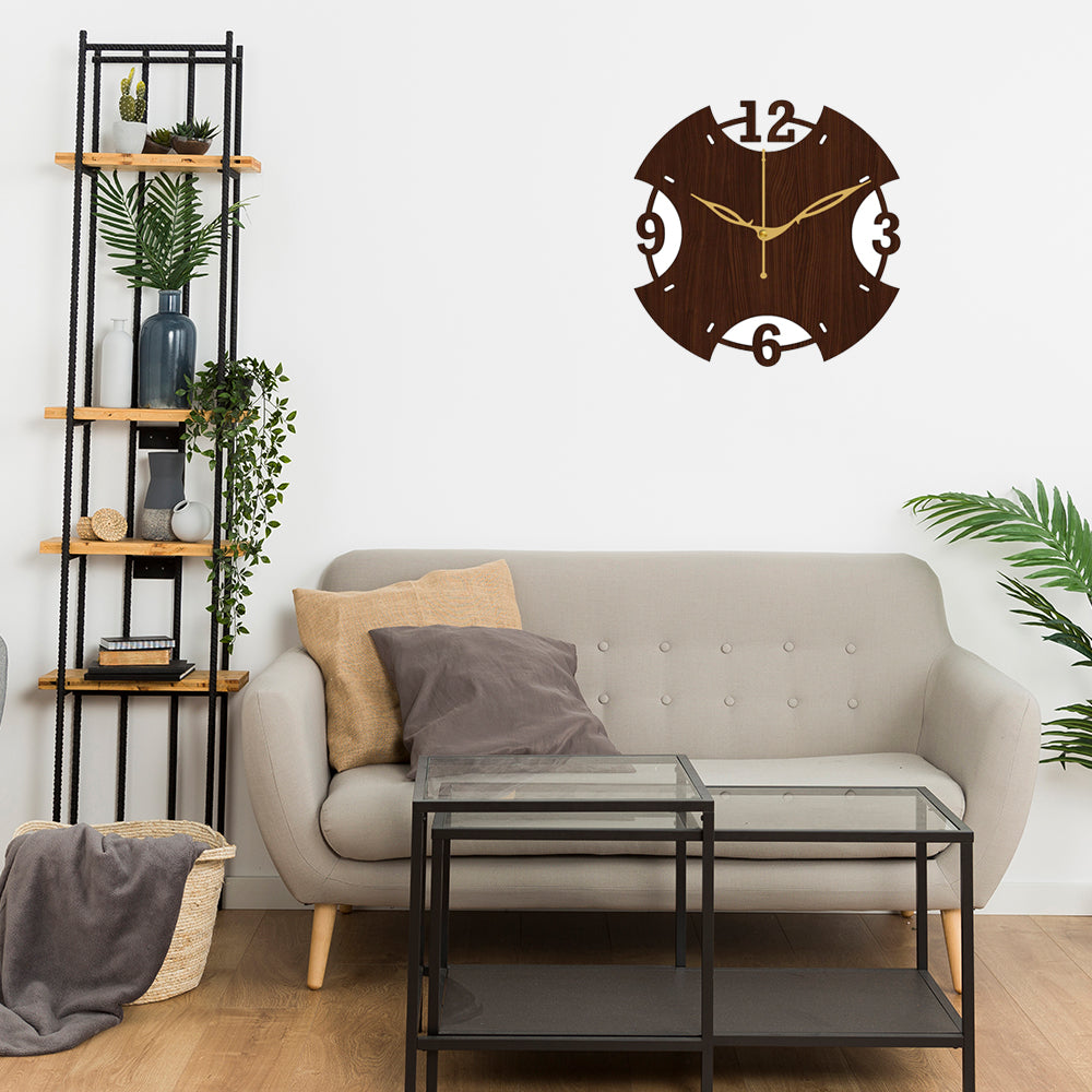 Decorative Wooden Analog Wall Clock for Living Room