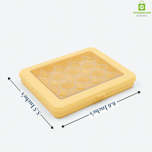 Round Jewellery Plastic Box Set – 20 Pcs Ivory Colour Organizer