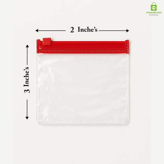 Red Clear Jewelry Pouch – Transparent Zip Bag for Earrings, Rings & Gifts