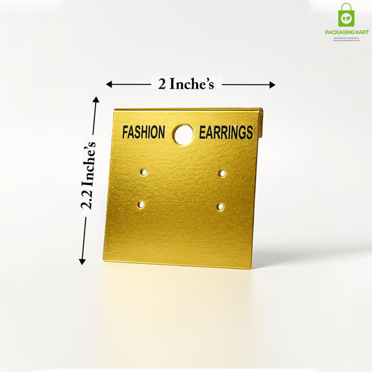 Golden Earrings Display Card – Elegant Jewelry Holder for Studs & Danglers