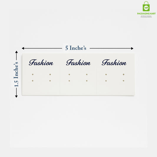 White Earrings Holder Card for Studs, Hoops & Drops