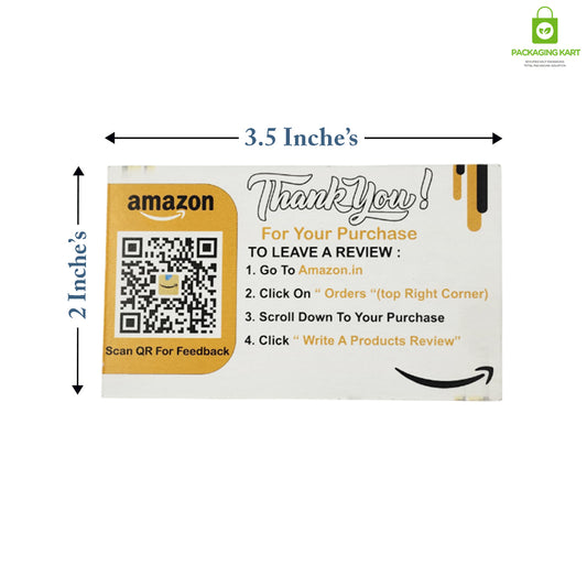 Amazon Seller Feedback Card with 5 Star Rating Message