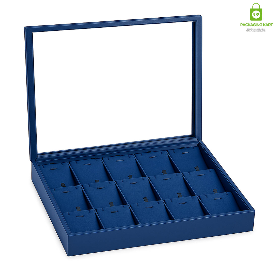 Premium Blue Glass Necklace Tray for Jewelry Storage & Display