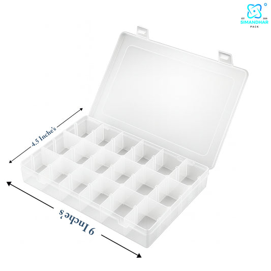 18-Grid Plastic Jewellery Storage Case – Multipurpose Organizer for Accessories