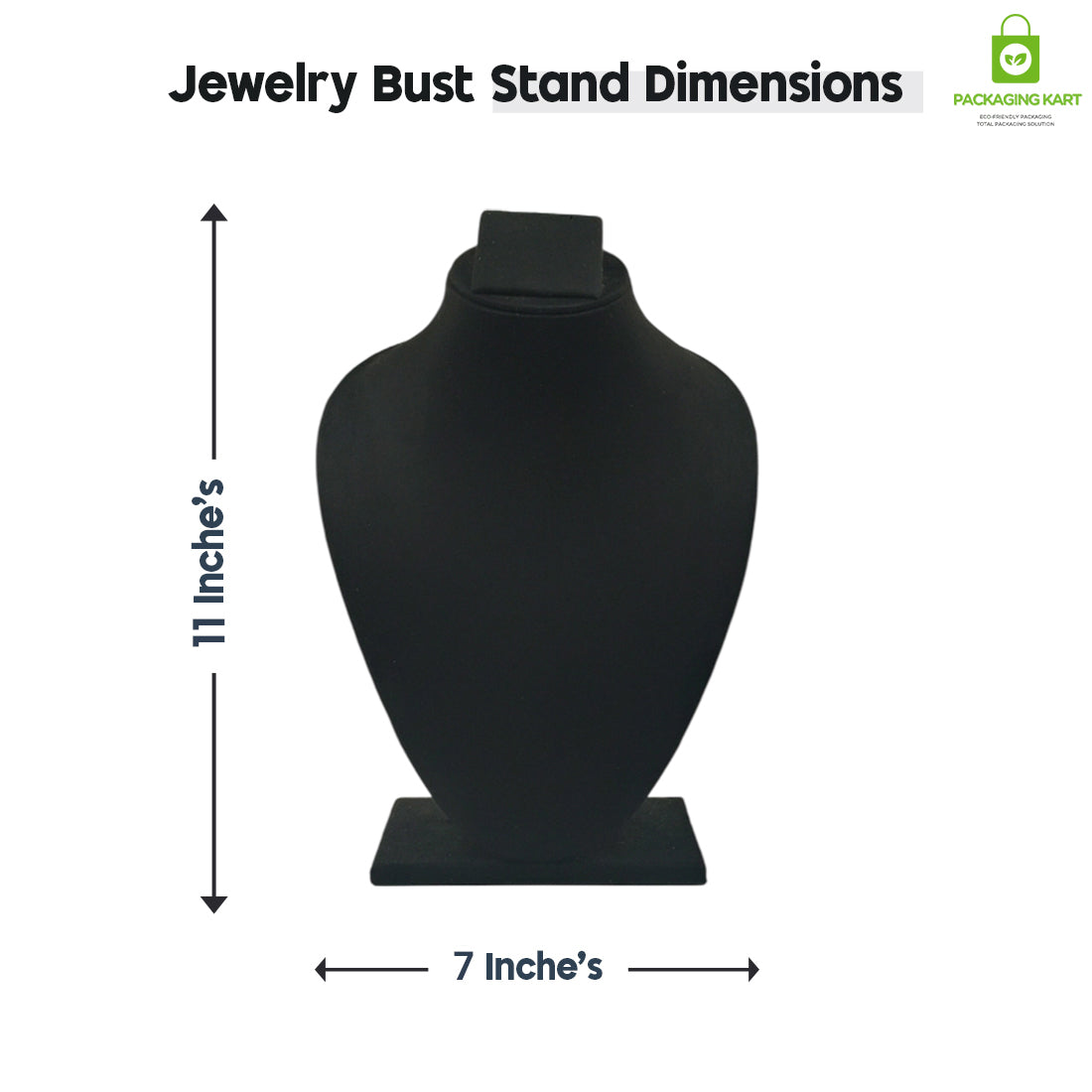 Black Velvet Jewellery Display Bust – Necklace & Pendant Stand