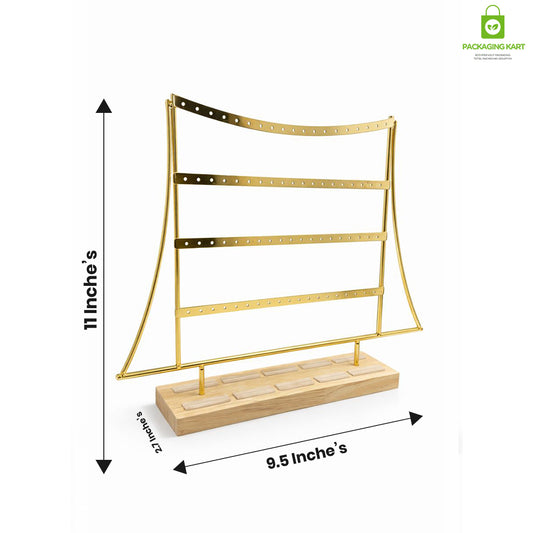 Gold Plated Frame Earrings Display Stand for Boutique
