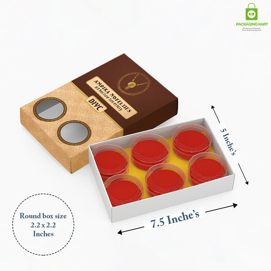 Premium Round Red Velvet Plastic Box – Mangalsutra Jewellery Holder