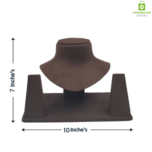 Designer Brown Velvet Set – Necklace & Earrings Combo