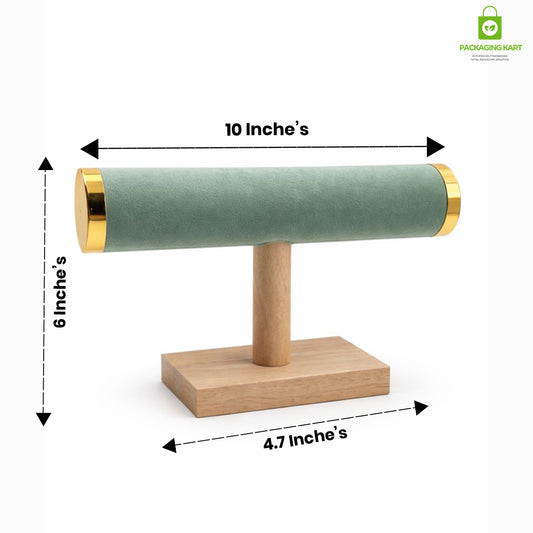 Wooden Velvet Bangles Display Stand – Single Roll Jewellery Organizer