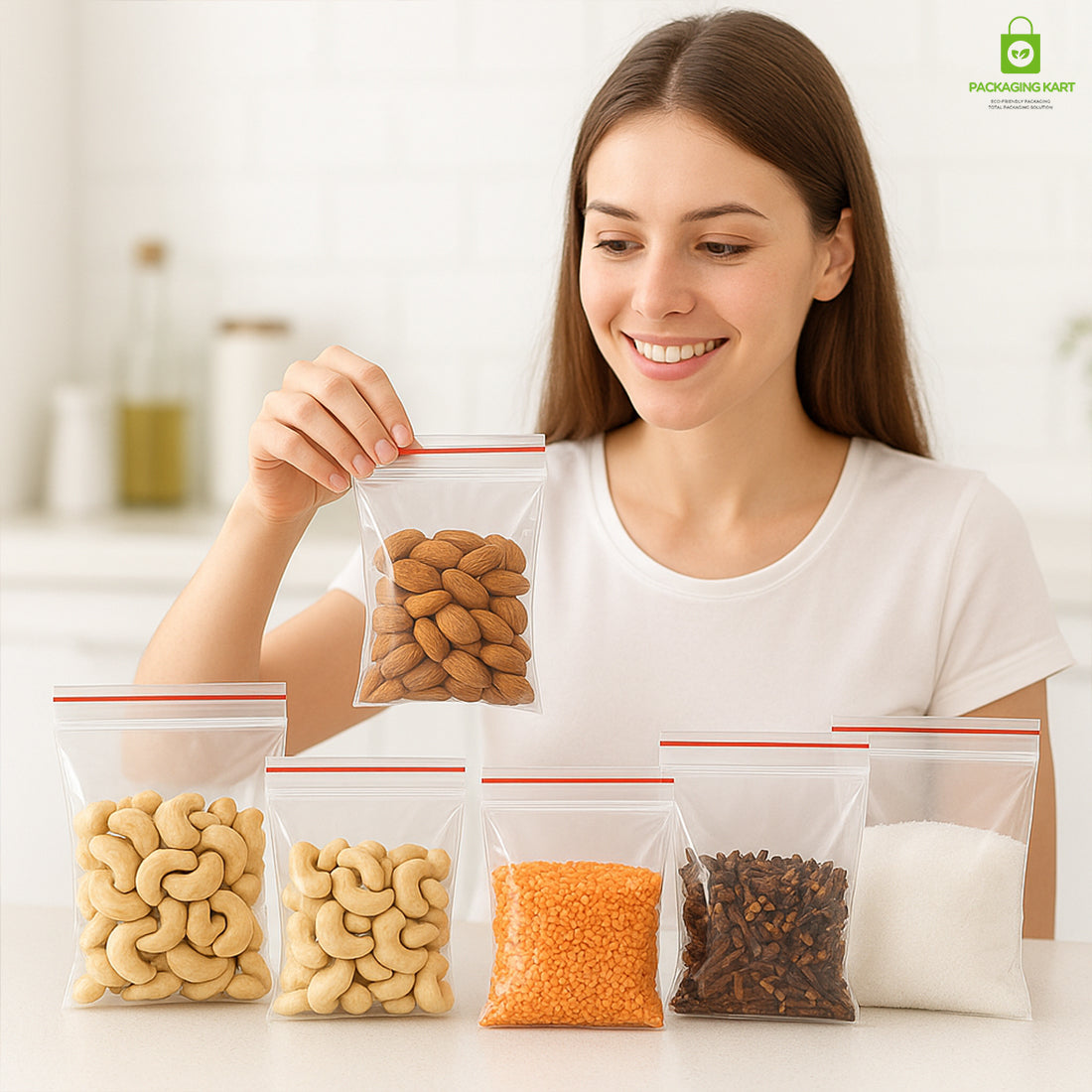 Transparent Zip Lock Bag for Food and Jewellery Packaging