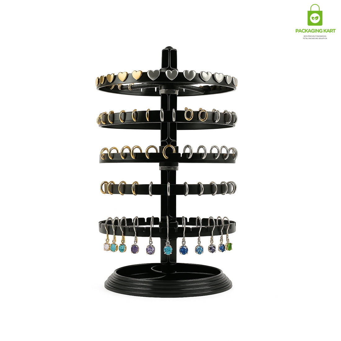 360° Rotating Earrings Stand – Jewelry Display Holder for Studs & Danglers