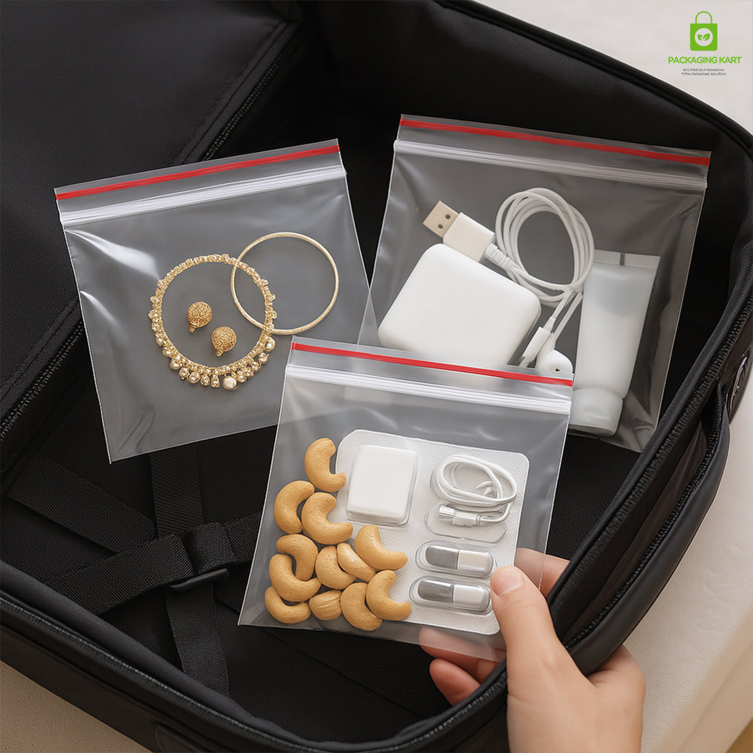 Transparent Zip Lock Bag for Food and Jewellery Packaging