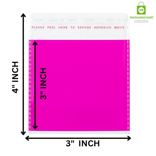 3X4 Pink Colour BOPP Bags 40 Micron | Best Packaging for Earrings & Jewellery