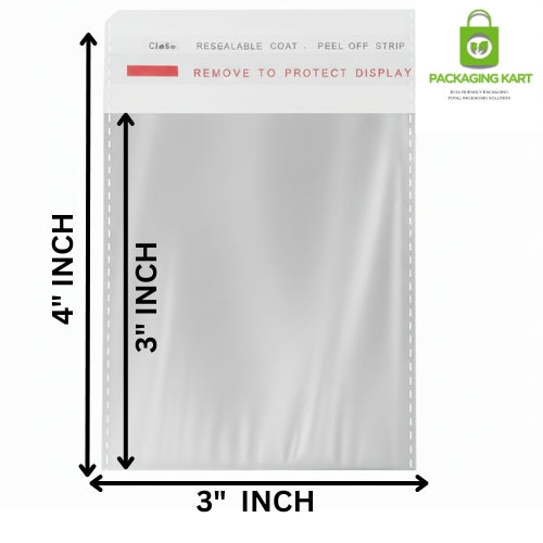 3X4 Silver Colour BOPP Bags 40 Micron | Best Packaging for Earrings & Jewellery