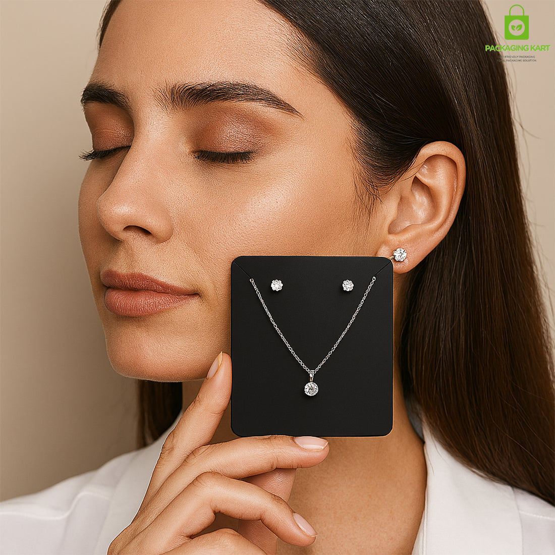 Black Jewellery Display Card β Plastic Set Card for Earrings & Necklace