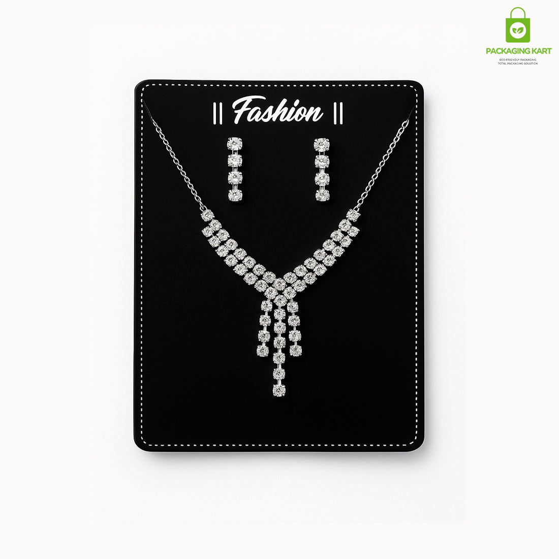 Black Jewelry Display Card for Necklace & Earring Combo