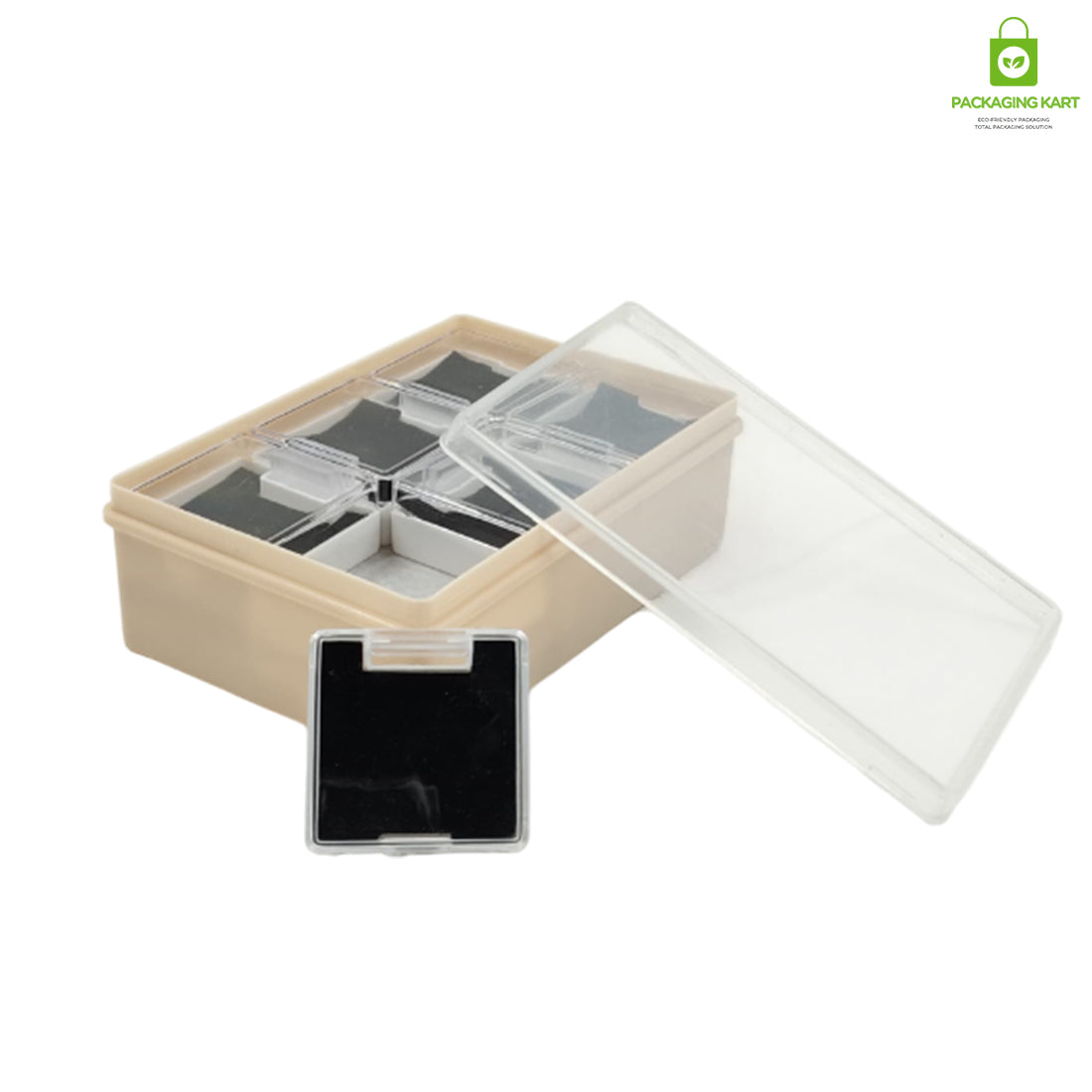 Stylish Blue Velvet Plastic Jewellery Box – Mangalsutra & Earrings Organizer