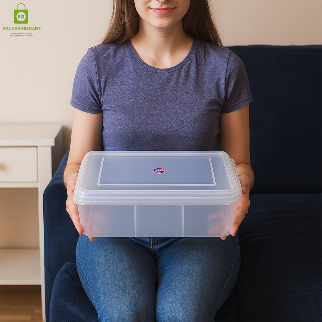 Transparent 6 Compartment Jewellery Storage Organizer – Plastic Box for Accessories