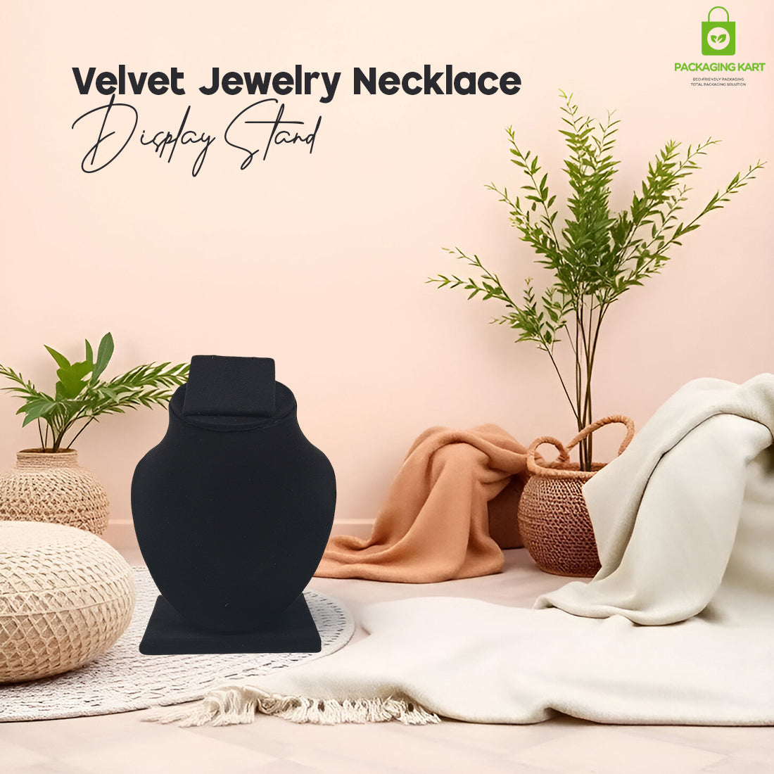 Black Velvet Jewellery Display Bust – Necklace & Pendant Stand