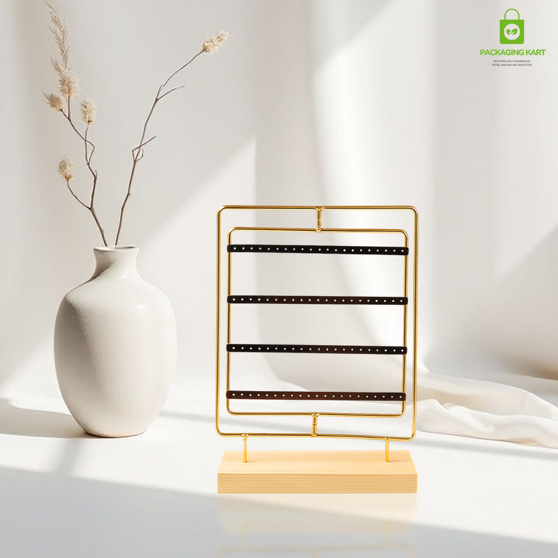 Fancy Yellow Earrings Tray – Elegant Holder for Studs & Danglers