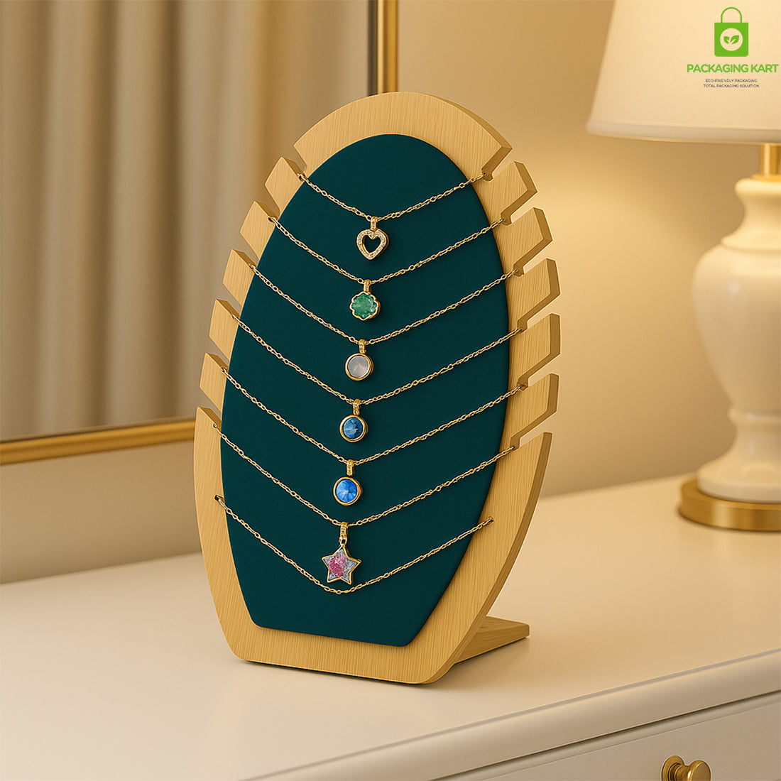Green Colour Fancy Chain Pendant Jewellery Stand – Elegant Display Organizer
